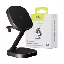Allity AWC-220-25WMS 3-in-1 wireless charger | Qi 2.2 | MagSafe compatible | 25W | gray