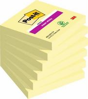 Post-It Super Sticky Notes 654-6SS-CY, Canary Yellow, 76 mm x 76 mm, 90 Sheets/Pad, 6 Pads/Pack, 100% PEFC, SGSCH-PEFC-COC-110078
