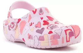 CROCS CLASSIC VDAY CLOG KIDS Rožinis MILK/HEARTS 209754-7CI vaikiški klumpės