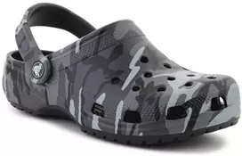 Vaikiški „Crocs Classic Camouflage Clog K“ klumpės, juoda/pilka spalva, 211879-0DD