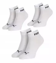 Puma unisex 3 porų medvilninių trumpų kojinių rinkinys, baltos spalvos, patogios