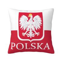 Custom Nordic Polska Polish Flag Cushion Cover for Sofa Velvet Poland Flag Pillow Case Living Room Decoration 30x30cm 12x12in
