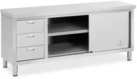 Centrinis darbo stalas su spinta ir 3 stalčiais 200 x 60 x 85 cm