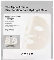 None COSRX Arbutin Discoloration maska sejas ādai ar alfa-arbutīnu, niacinamīdu un kolagēnu 34g