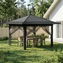 Paviljonas su 4 šoninėmis sienomis Šviesiai pilka ir antracito