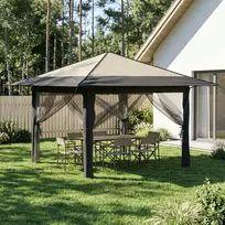 Paviljonas su 4 šoninėmis sienomis Kremo ir antracito