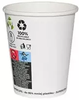 Vienkartiniai popieriniai puodeliai, 200 ml ø 80 mm, baltos spalvos 50vnt