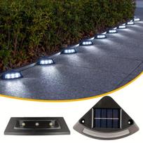 1/4 vnt. Saulės laiptų šviestuvai Lauko sodo kiemo dekoras Šilta/balta LED takų apšvietimas Saulės lempa takams, laiptams, sodui White 1pc
