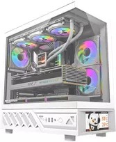 Kompiuterio korpusas - darkFlash DS950V Midi Tower ATX, 6 ventiliatoriai, 6 colių ekranas, balta