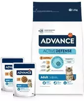 ADVANCE Adult su vištiena katėms 1,5kg + 2 pakeliai šlapio maisto komplekte