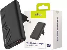 Allity Sp. z o.o. „Allity GaN PD QC“ įkroviklis ATC-02-65WAC 1x USB-C 1x USB-A 65W juodas