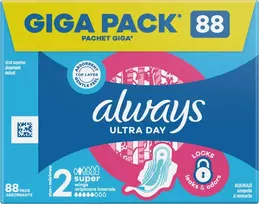 Always Ultra Size 2 Dienai Higieniniai paketai, Long (2 Dydis), 88 vnt.
