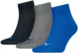 Kojinės Puma Quarter Plain 3pak tamsiai mėlyna, pilka, mėlyna 938589 08 (39-42)