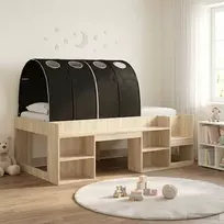 Lova Lovos rėmas su tuneliu su lentyna 3 vnt. Sonoma ąžuolo ir juoda