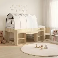 Lova Lovos rėmas su tuneliu su lentyna 3 vnt. Sonoma ąžuolo ir balta