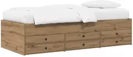 Lova Lovos rėmas su saugojimu su stalčių Artisano ąžuolo 80 x 200 cm