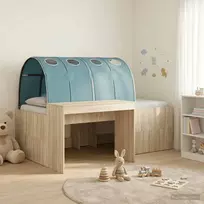 Lova Lovos su Tuneliu 3 vnt. Sonoma ąžuolo ir šviesiai mėlyna