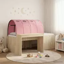 Lova Lovos su Tuneliu 3 vnt. Sonoma ąžuolo ir rožinė