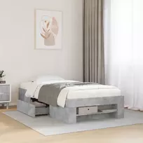 Lova Lovos rėmas su saugojimu su stalčių Betono pilka 80 x 200 cm