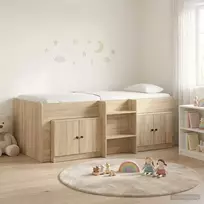 Palėpės lova su spinta 3 vnt. Sonoma ąžuolas Apdirbta mediena