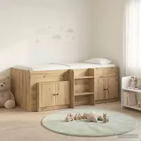 Palėpės lova su spinta 3 vnt. Artisano ąžuolo Apdirbta mediena