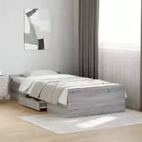 Lova Lovos rėmas su saugojimu su stalčių Pilka Sonoma 80 x 200 cm