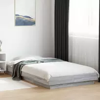 Lova Grindų lovos rėmas Pilka Sonoma 80 x 210 cm Apdirbta mediena
