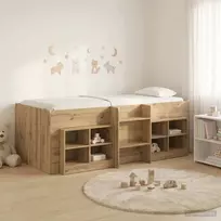 Palėpės lova su spinta 3 vnt. Artisano ąžuolo Apdirbta mediena
