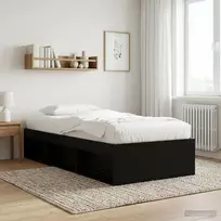 Lova Lovos rėmas su saugojimu su lentyna Juodojo ąžuolo 80 x 200 cm