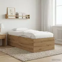 Lova Grindų lovos rėmas Artisano ąžuolo 80 x 200 cm Apdirbta mediena