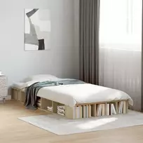 Lova Lovos rėmas su saugojimu su lentyna Sonoma ąžuolas 80 x 200 cm