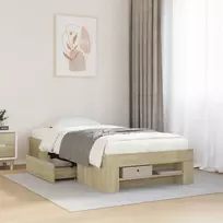 Lova Lovos rėmas su saugojimu su stalčių Sonoma ąžuolas 80 x 200 cm