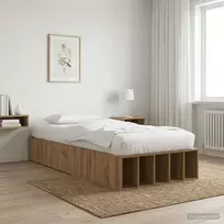 Lova Lovos rėmas su saugojimu su lentyna Artisano ąžuolo 80 x 200 cm