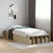 Lova Lovos rėmas su saugojimu su lentyna Sonoma ąžuolas 80 x 200 cm