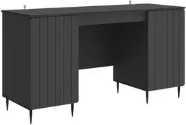 Stalas su lentyna Juoda 142,5 x 50 x 75 cm Apdirbta mediena