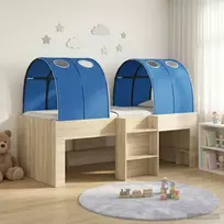 Lova Lovos su Tuneliu 3 vnt. Sonoma ir Mėlyna Apdirbta mediena