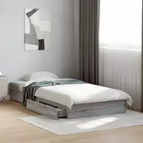 Lova Lovos rėmas su saugojimu su stalčių Pilka Sonoma 80 x 200 cm