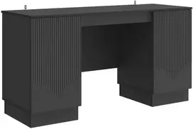 Stalas su lentyna Juoda 142,5 x 50 x 75 cm Apdirbta mediena