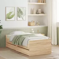 Lova Lovos rėmas su stalčių Sonoma ąžuolas Kietos pušies mediena