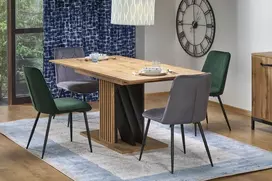 FABIANO extension table, artisan oak / juodas