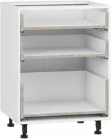 VENTO D3S_H-60/82 carcass, lower cabinet with drawers baltas