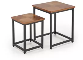 ELZA set of 2 coffee tables, walnut/juodas