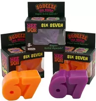 Antistresinis minkomas žaislas NeeDoh „Six Seven“ (67), 7x4 cm - Violetinė
