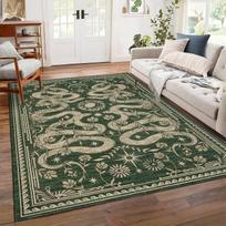 Snake Washable Rugs for Living Room Forest Soft Carpet for Bedroom Dining Nursery Non Slip Mat 80x120cm gray