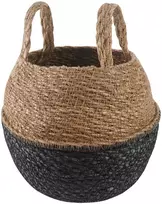 Vazonas su rankenomis Juoda Ø 22 x 20 cm 100% Jūros žolė