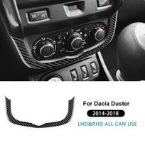 For Dacia Duster 2014 2015 2016 2017 2018 Real Soft Carbon Fiber Sticker LHD RHD Car Central Control AC Frame Interior Trim