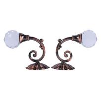 2x Metal Crystal Glass Curtain Holdback Wall Window Drapery Tieback Hooks Hanger Red Bronze