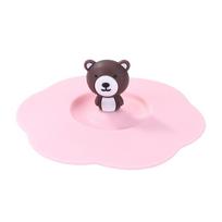 Cartoon Food Grade Silicone Cup Lid Heat-resistant Anti-Dust Mug Cover LeakProof Sealed Cup Lid Glass Cup Cover for Drinking Cup