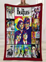 Muzikinis minkštas flanelinis pledas B-Beatles parašo pledas minkštas meno plakatas lovatiesė sofos oro kondicionieriaus užvalkalas#Spalva_13,Dydis_150X180CM  100X130CM pilka spalva