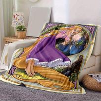 1 vnt. Susivėlusi Rapunzel ir Pascalis Disney princesės pledas Namų dekoras, Sofos uždangalas, Lauke, Dovana draugams, Flanelinis pledas, Miegamasis, Svetainė 80cmx120cm